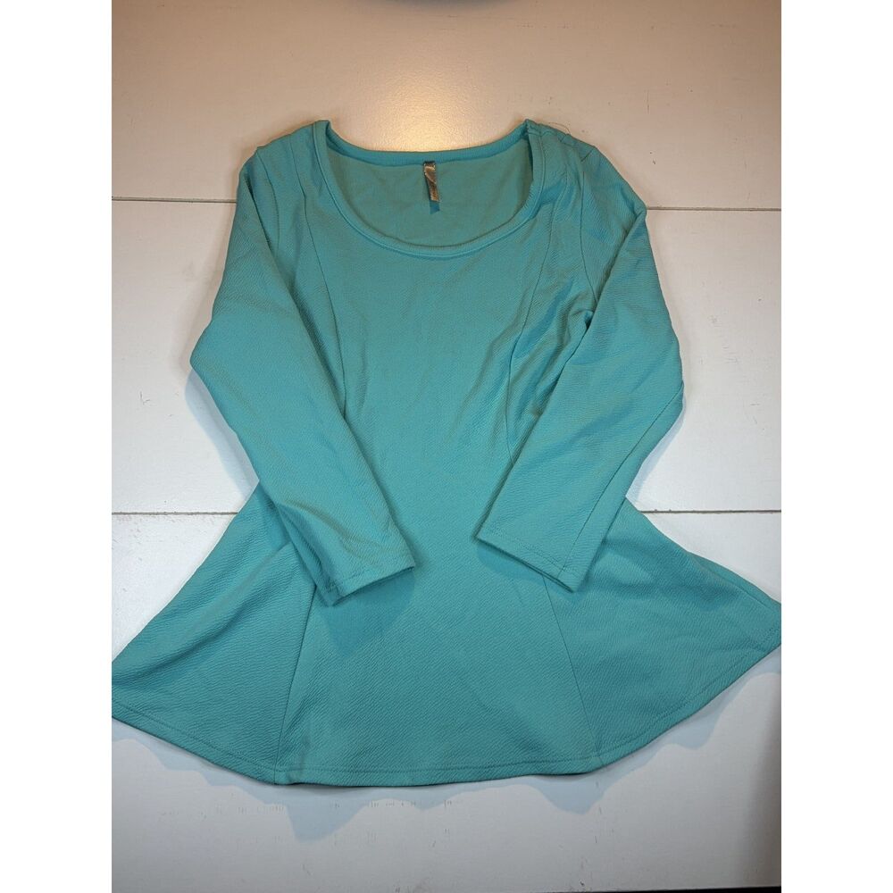 be envied teal peplum top size L